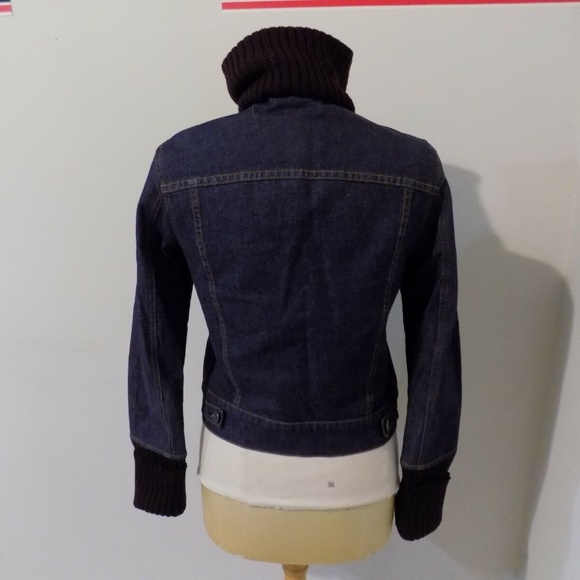 THEORY Jean Jacket with Vertical Rib Collar Cuffs - Picture 6 of 6